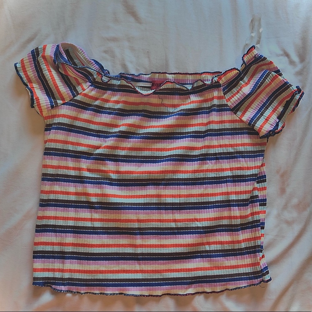 off the shoulder crop top!!